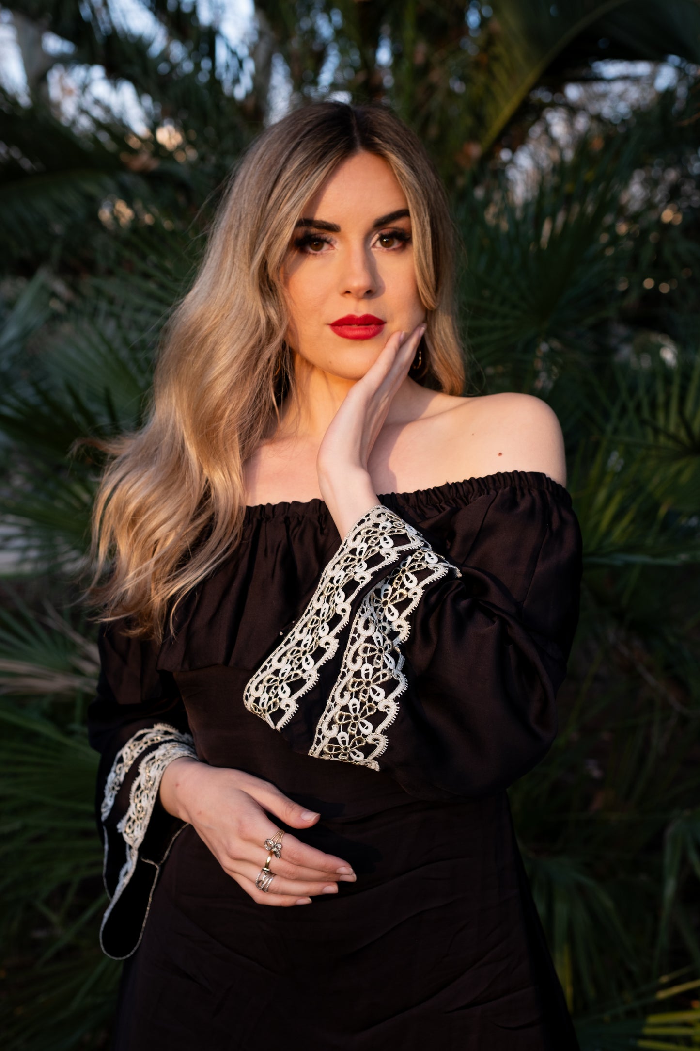 Vestido negro escote Bardot