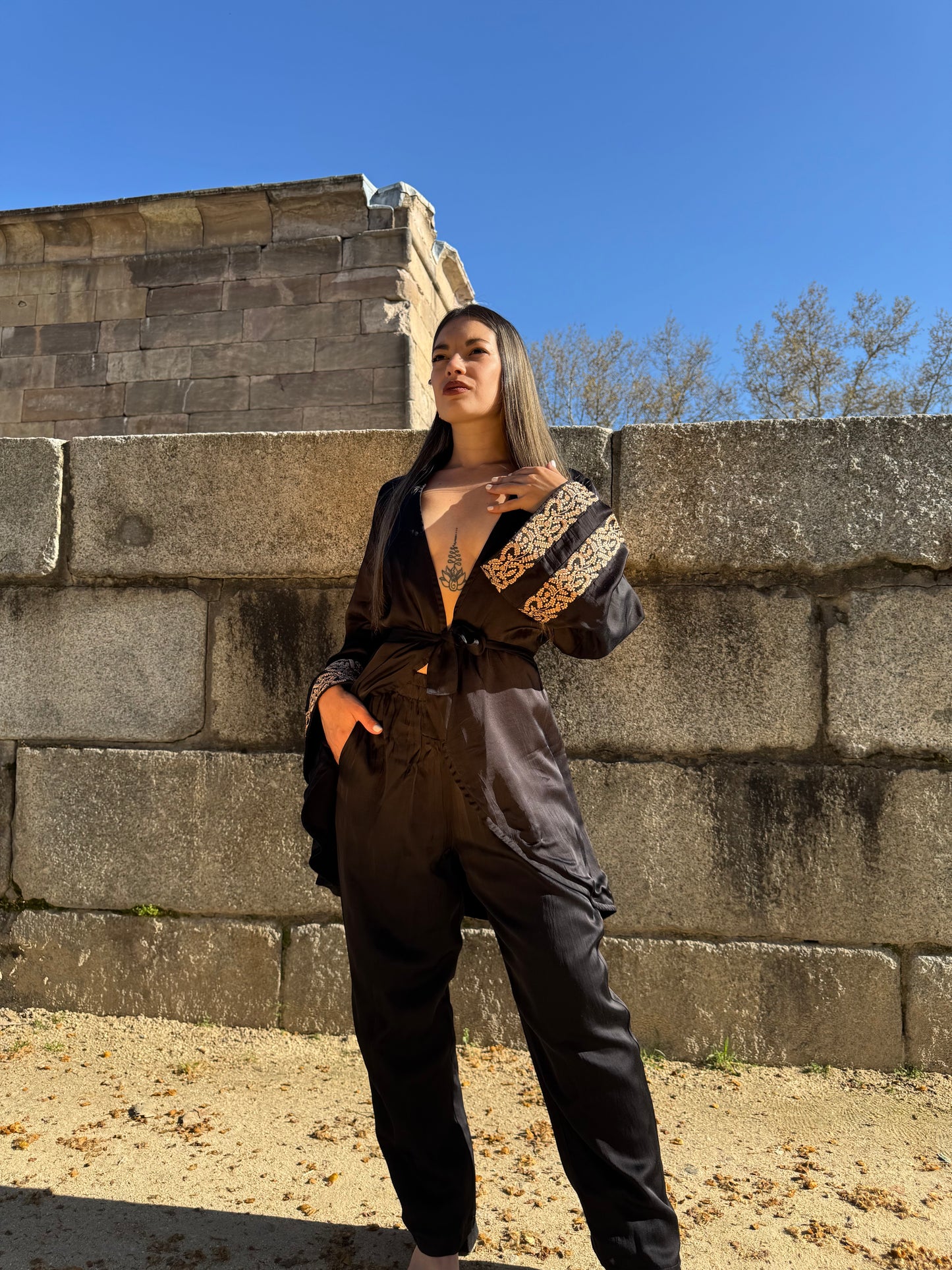 Kimono pantalón negro